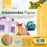 Vouwblaadjes Folia 75gr 14x14cm 50v 2z iris ass kl 50 Vel