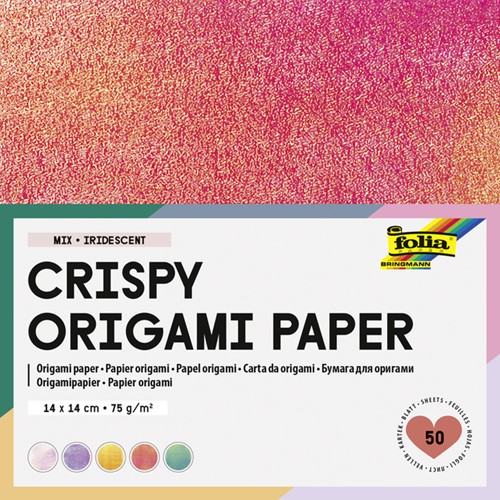 Vouwblaadjes Folia 75gr 14x14cm 50v 2z iris ass kl 50 Vel