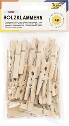 Wasknijper Folia 48 stuks drie formaten hout 48 Stuk