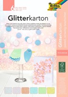 Glitterkarton Folia 174x245mm 6vel pastel assorti 6 Vel