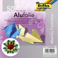Vouwblaadjes Folia 15x15cm 50v alufolie assorti kl 50 Vel