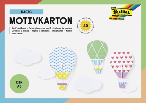 Fotokarton Folia A6 40vel met basisdesigns assorti 40 Vel