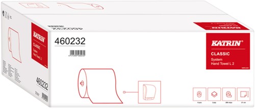 Handdoekrol Katrin systeemrol groot 2laags 200m 6 Rol-2
