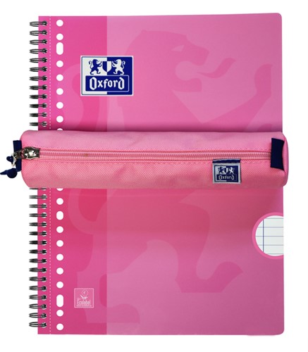 Pennenetui Oxford rond roze 1 Stuk-3
