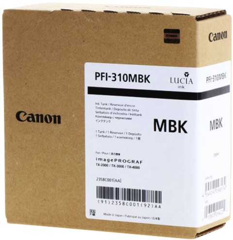 Inktcartridge Canon PFI-310 mat zwart 1 Stuk