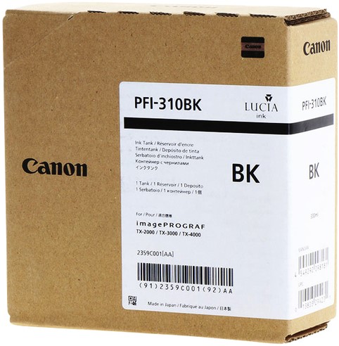 Inktcartridge Canon PFI-310 zwart 1 Stuk