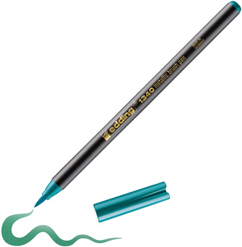 Brushpen edding 1340 metallic groen 1 Stuk-3