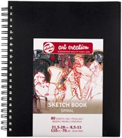 Schetsboek Talens Art Creation 80 vel 110gr 210x280mm spiraal zwart