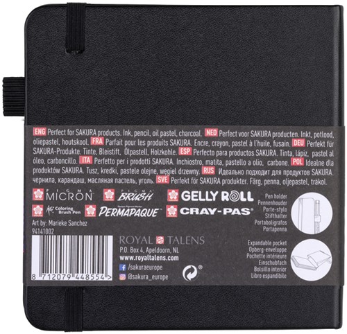 Schetsboek Sakura 80 zwarte vellen 120x120mm zwart 1 Stuk-2