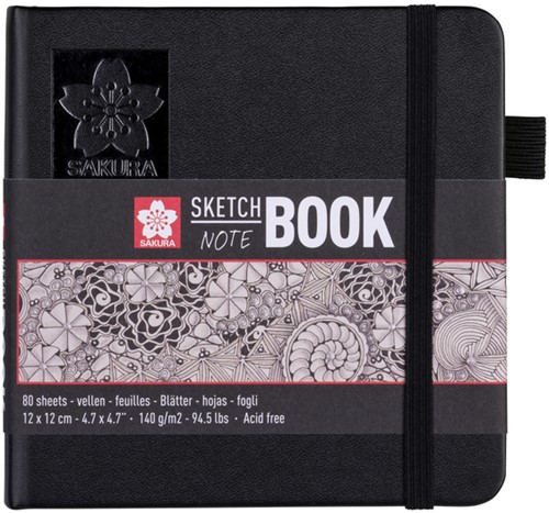 Schetsboek Sakura 80 witte vellen 120x120mm zwart 1 Stuk