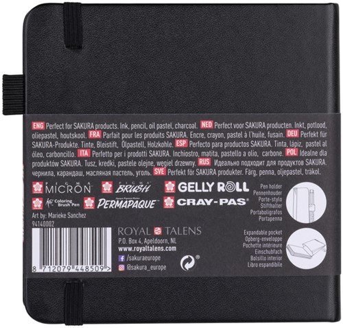 Schetsboek Sakura 80 witte vellen 120x120mm zwart 1 Stuk-2