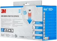 Stofmasker 3M Aura 9322+ FFP2 ventiel 5st 5 Stuk-2