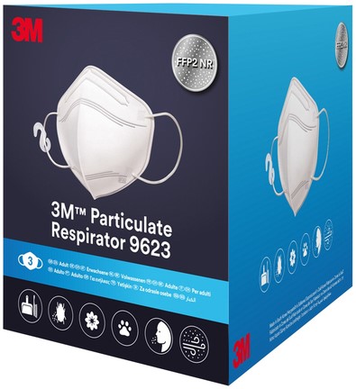 Stofmasker 3M Aura FFP2 KN95 zonder ventiel 3 st 3 Stuk-2