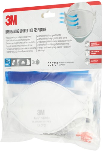 Stofmasker 3M Aura FFP2 KN95 zonder ventiel 3 st 3 Stuk-2