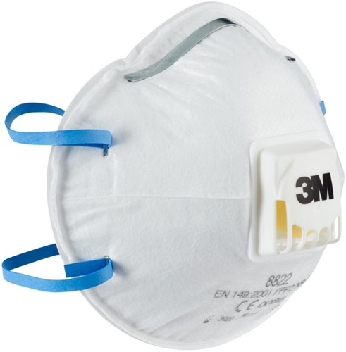 Stofmasker 3M 8822 FFP2 met ventiel 5st 5 Stuk-2