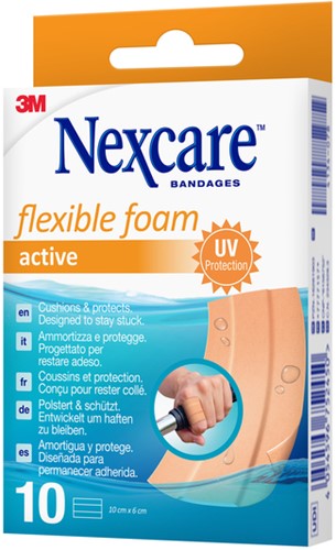 Wondpleister Nexcare active flex foam 6x10cm 10st 10 Stuk-3