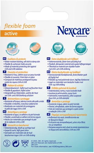Wondpleister Nexcare active flex foam 6x10cm 10st 10 Stuk-2