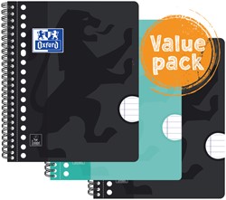 Collegeblk Oxf A5+ ln 17g 160pag 80gr assorti 3 Stuk