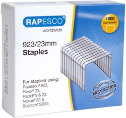 Nieten Rapesco Heavy Duty 923 23mm 1000st zilver 1000 Stuk
