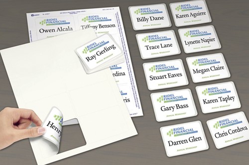 Badge Avery J4785-20 80x50mm wit 200stuks 20 Vel-4