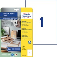 Etiket Avery LR3478-10 210x297mm recycled wit 10st 10 Vel-2