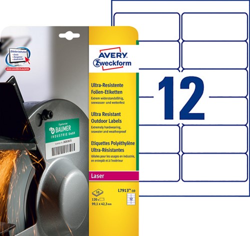 Etiket Avery L7913-10 99.1x42.3 polyester wt 120st 10 Vel-2