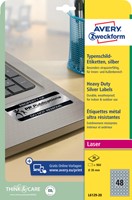 Etiket Avery L6129-20 rond 30mm zilver 960st 20 Vel
