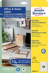 Etiket Avery LR3657-10 48.5x25.4 recycled wt 400st 10 Vel
