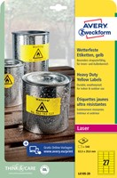 Etiket Avery L6105-20 63.5x29.6mm geel 540stuks 20 Vel