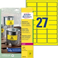 Etiket Avery L6105-20 63.5x29.6mm geel 540stuks 20 Vel-2