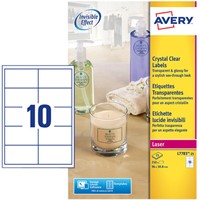 Etiket Avery L7783-25 96x50.8mm transparant 250st 25 Vel-2