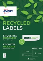 Etiket Avery LR7167 199.6x289.1 recycled wt 100st 100 Vel