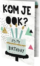 Uitnodiging Cake 13.5x9cm 6 Kaart