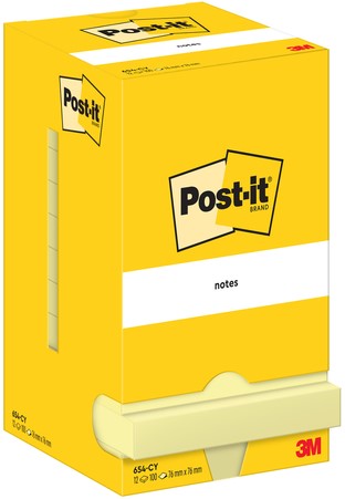 Memoblok Post-it 654 76x76mm geel 12 Stuk-3