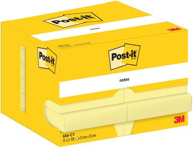 Memoblok Post-it 656 51x76mm canary yellow 12 Stuk-3