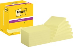 Memoblok  Post-it 655 Super Sticky 76x127mm geel 12 Stuk