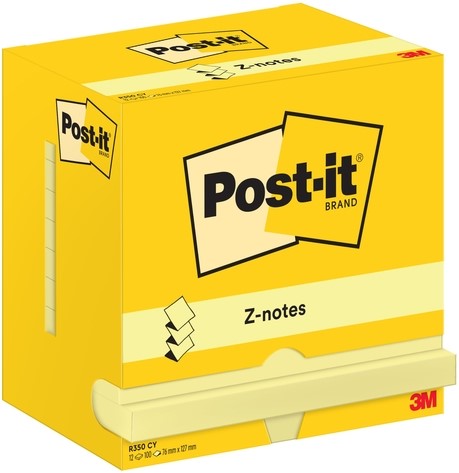Memoblok Post-it Z-Note R350 76x127mm geel 12 Stuk-3