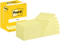 Memoblok Post-it 657 76x102mm geel 12 Stuk