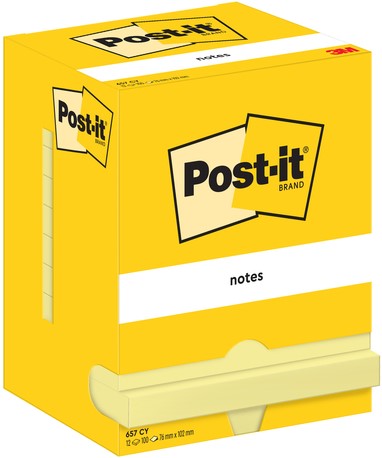 Memoblok Post-it 657 76x102mm geel 12 Stuk-2