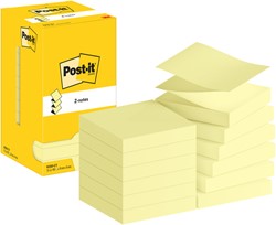 Memoblok Post-it Z-Note R330 76x76mm canary yellow 12 Stuk