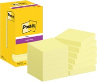 Memoblok Post-it 654 Super Sticky 76x76mm geel 12 Stuk