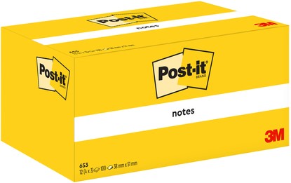 Memoblok Post-it 653 38x51mm geel 3 Stuk-3