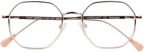 Leesbril I Need You +1.00dpt Yoko goud 1 Stuk