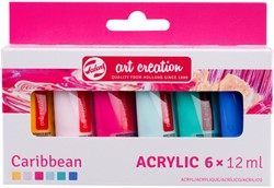 Acrylverf TAC Caribbean 12ml set 6 kleuren 6 Stuk