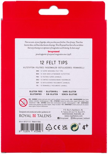 Viltstift Bruynzeel Kids assorti 12 stuks-3