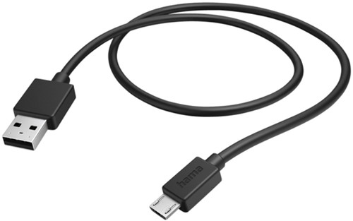 Kabel Hama USB-A micro-USB 2.0 1 meter zwart 1 Stuk