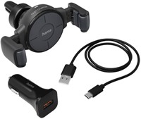 Autolader Hama draadloos QI-Charge 10W antraciet 1 Stuk-2