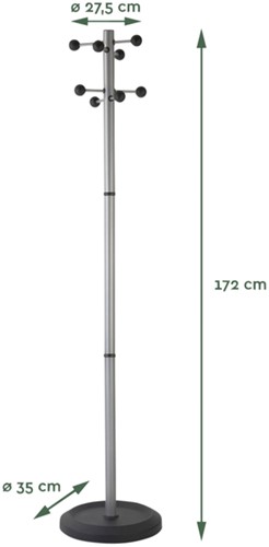 Kapstok BRASQ Monaco staand zilver/zwart 1 Stuk-3