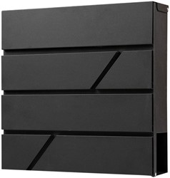 Brievenbus BRASQ PB200 Deluxe wand zwart 1 Stuk
