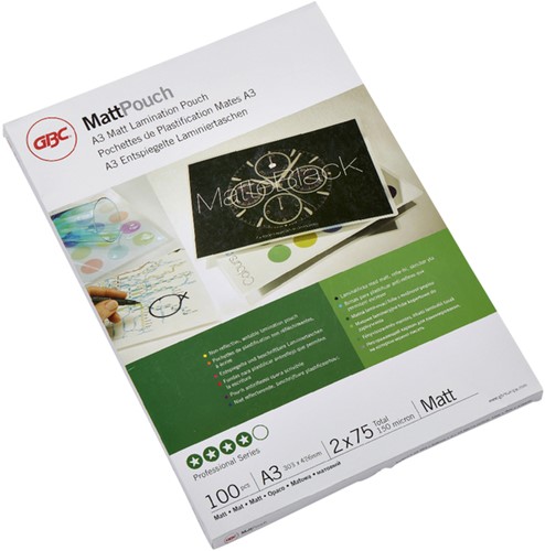 Lamineerhoes GBC A3 2x75micron mat 100 Stuk